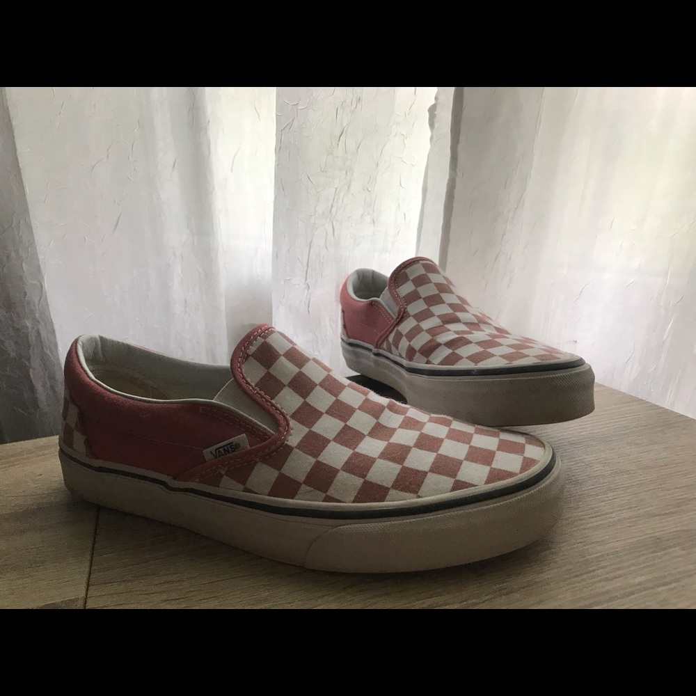 Checkered Slip-on Vans Rose Mens 8